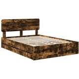 vidaXL konstrukcija postelje s predalom dimljeni oreh 140 x 190 cm, (5000113628) | Shoptok.si