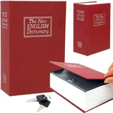  Kasetna kovinska knjiga sef za gotovino s ključem rdeča
