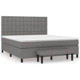  Box spring postelja z vzmetnico temno siva 180x200 cm blago, (21118419) | Shoptok.si