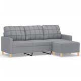  Trosjed s tabureom svjetlosivi 180 cm od tkanine Siva | Shoptok.si