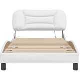  Posteljni okvir z LED lučkami bel 100x203 cm umetno usnje, (21094933) | Shoptok.si