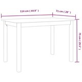  Blagovaonski stol bijeli 114 x 71 x 75 cm od drva kaučukovca | shoptok.hr