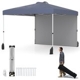 Costway Vrtni paviljon Praznični šotor s stransko steno 3x3 m Siva, (5000157026) Cene