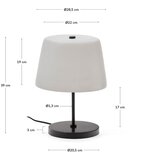 Kave Home Črno-bela namizna svetilka s steklenim senčilom (višina 38 cm) Nefar – | Shoptok.si