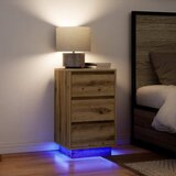 vidaXL nočna omarica z LED svetili Artisan Oak 38x34x65 cm | Shoptok.si
