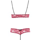 Cottelli - Komplet modrčka z dvojno čipko (rdeča) - M | Shoptok.si