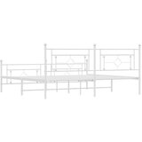Metalni okvir kreveta uzglavlje i podnožje bijeli 193x203 cm | shoptok.hr