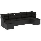  7-dijelni set vrtnih sofa od poliratana s jastucima crni | shoptok.hr
