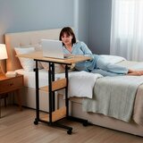  Mobilni stol 73-85 x 40 x 80 cm svijetlosmeđa, crna | shoptok.hr