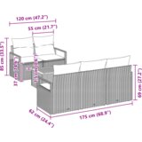 vidaXL 6-delni set vrtne sedežne garniture z blazinami Bež Poli ratan Akacija | Shoptok.si