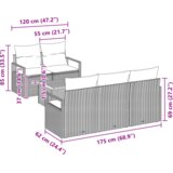 vidaXL 6-dijelni Vrtni Sofas Set s Jastučićima Bež Poli Ratan Akacija | shoptok.hr