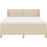  Postelja z vzmetnico z vzmetnico krema 140 x 200 cm blago, (5000141773) | Shoptok.si