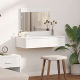 vidaXL bela mdf 83 x 40 x 70 cm ogledalo toaletna miza pravokotna | Shoptok.si