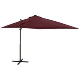vidaXL Vrtni senčnik z LED lučkami bordo rdeč 250 cm, (20729301) | Shoptok.si