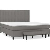  Box spring postelja z vzmetnico temno siva 160x200 cm blago, (20894449) | Shoptok.si