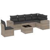 Maison Chic Seti vrtnega pohištva - Vrtna garnitura - Vrtni pohištvo set 7-delna z blazinami siv poli ratan, (21803040) | Shoptok.si