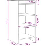  Kreveta Dimljeni hrast 40 x 36 x 80 cm Konstruirano drvo | shoptok.hr