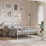 Metalni okvir kreveta uzglavlje i podnožje bijeli 140x200 cm | shoptok.hr