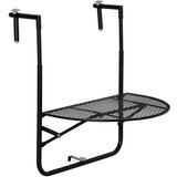 Outsunny zložljiva kovinska mizica za ograjo, balkonska mizica z nastavljivo višino za ograjo 3-11 cm, 60x60x57-72 cm, črna, (20753944) Cene