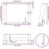  Noge za klub stolić U-oblik 2 kom Prirodni čelik 70 x (42-43) cm Čelik | shoptok.hr
