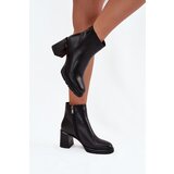 Boto Leather Women's Ankle Boots On Heel Black Julissa | Shoptok.si