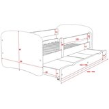 Drveni dječji krevet AUTO s ladicom - 160x80 cm plavi | shoptok.hr