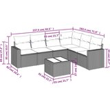 vidaXL 7-dijelni set vrtnih sofa od poliratana s jastucima smeđi | shoptok.hr