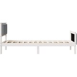 Krevetna konstrukcija Svijetlo siva 90 x 200 cm tkanina Bijela | Shoptok.si