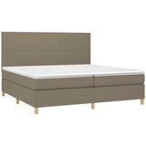  box spring s madracem LED smeđesivi 200x200 cm tkanina | shoptok.hr