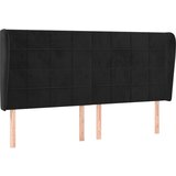 Maison Chic posteljno vzglavje - vzglavna omarica - nočna omarica z ušesi črno 203x23x118/128 cm žamet, (21708930) Cene