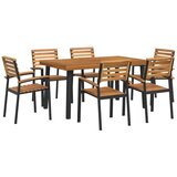  7-dijelni vrtni blagovaonski set od bagremovog drva i metala | shoptok.hr