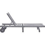  Vrtni ležalnik z blazino sivi trden akacijev les | Shoptok.si