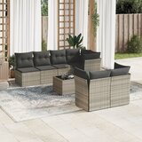 vidaXL 8-dijelni set vrtnih sofa od poliratana s jastucima svjetlosivi | shoptok.hr