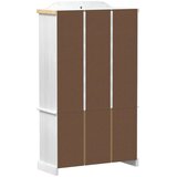  Razstavna omara Bela 103,5 x 42 x 180 cm Masivno borovo les, (5000217268) | Shoptok.si
