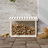  Stalak za drva za ogrjev bijeli 108x64,5x78 masivna borovina | Eponuda.com