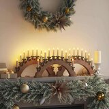 vidaXL božićni svijećnjak s 10 led svijećama 3 pcs smeđa Cijene