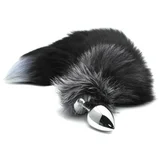 Alive Black and White Fox Tail Anal Pleasure L