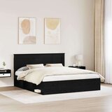  Konstrukcija postelje Črna 200 x 200 cm Masivno borovo les, (5000104346) | Shoptok.si