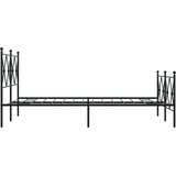  Metalni okvir kreveta uzglavlje i podnožje crni 120x200 cm | shoptok.hr