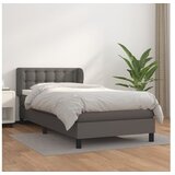 vidaXL Krevet s oprugama i madracem sivi 90 x 190 cm od umjetne kože Cijene