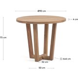 Kave Home Okrugli blagovaonski stol od masivnog bagrema u prirodnoj boji ø 90 cm Nahla – | shoptok.hr