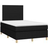  Box spring postelja z vzmetnico LED črna 120x200 cm blago, (20790902) | Shoptok.si