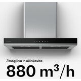 Klarstein Verosteel napa 60 cm, Elegantna, minimalistična, močna, Energijski razred A++, 881,6 m³/h | Shoptok.si