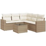  6-dijelni set vrtnih sofa s jastucima bež od poliratana | shoptok.hr