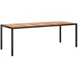 vidaXL Vrtnja jedilna miza Črna 250 x 100 x 75 cm Poly ratan, (5000043388) Cene