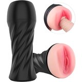 Sex HD Marcus - realistična umjetna maca u futroli (crna-prirodna) | shoptok.hr