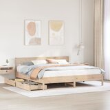vidaXL Posteljni okvir brez vzmetnice 180x200 cm trdna borovina Cene