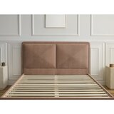 Bobochic Paris Prašno rožnata oblazinjena oblazinjena zakonska postelja z letvenim dnom 180x200 cm Mara – | Shoptok.si