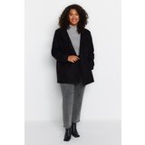 Trendyol Curve Black Double Closed Standing Collar Coat Cene