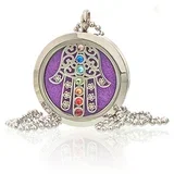 Aromaterapevtska ogrlica – Hamsa Čakra 30mm - Stainless Steal - Majhna pozornost - Dan žena